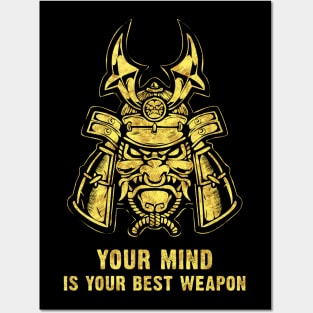 Your mind is your best weapon / Samurai Warrior Mask Posters and Art